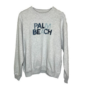Women's Large Unemployed Denim "Palm Beach" Cotton Blend Crewneck Sweatshirt